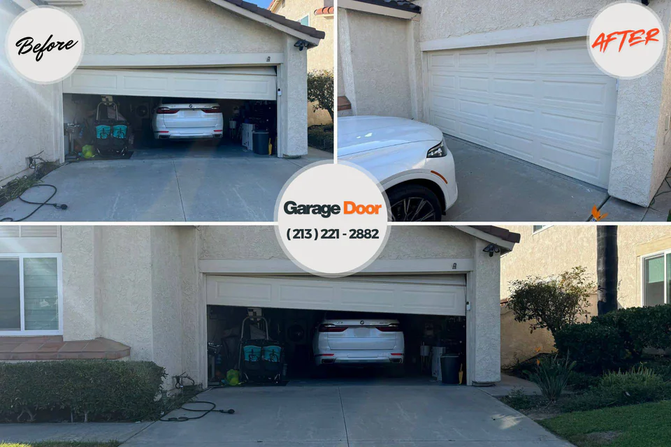 Before and after: garage door repair Benns Church, VA